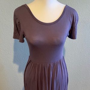 Periwinkle Cotton Maxi Dress with Pockets, Size Small
